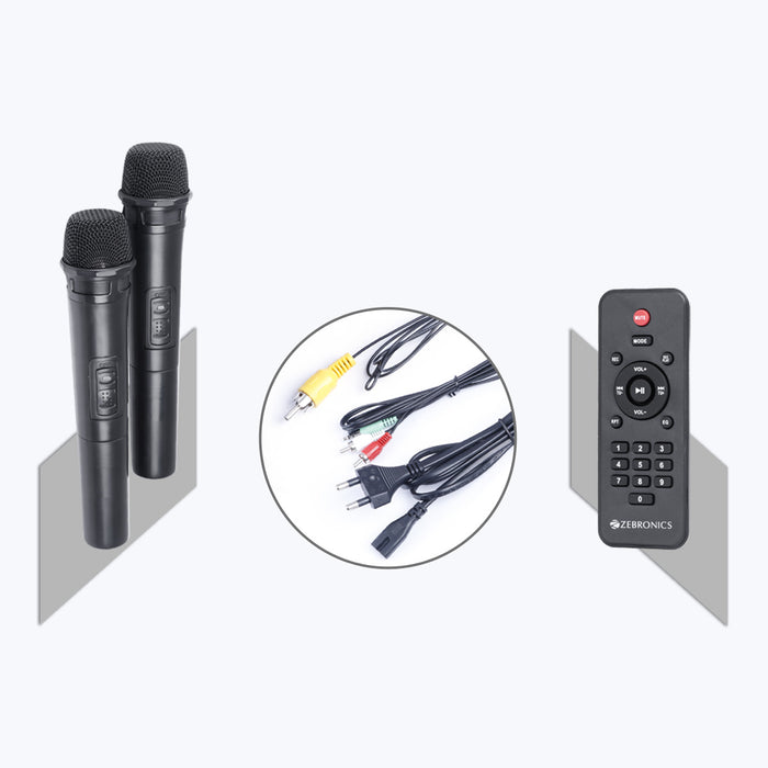 ZEBRONICS 501 Moving Monster 2X8L Trolley Party DJ Speaker, 80 Watts, Supports Bluetooth, USB, mSD, AUX, Dual Wireless MIC, Karaoke & Recording Function, LED Lights - Image 7