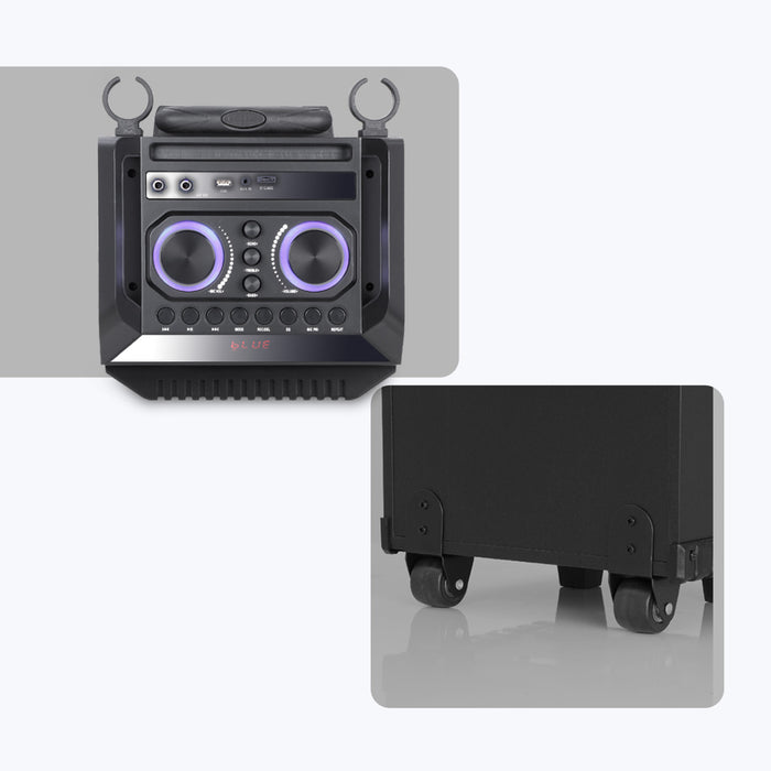 ZEBRONICS 501 Moving Monster 2X8L Trolley Party DJ Speaker, 80 Watts, Supports Bluetooth, USB, mSD, AUX, Dual Wireless MIC, Karaoke & Recording Function, LED Lights - Image 8