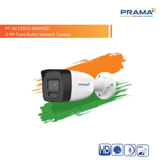 PRAMA IP BULLET CAMERA 4MP HYBRID WITH MIC 4MM (140D3-WNM) - Image 3