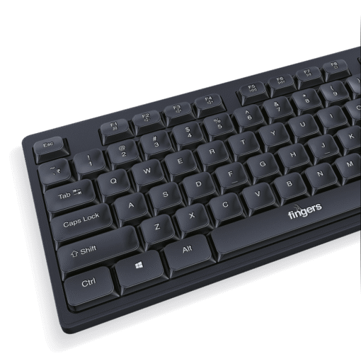 FINGERS ButterClicks Wired Multimedia Keyboard (Compatible with Windows, macOS, Linux | 12 Quick Soft-Touch Media Controls | 104 Keys | 10 Million Life keystrokes) - Image 3