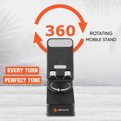 SHARK Ninja Portable Speaker-Cum-Mobile Stand with Rotating 360-degree | Dazzling RGB Lights | 20W Output, USB Input | 6-Hours Big Playback Time |Built-in Mic for Hands-Free Calls| 6 Months Warranty - Image 3