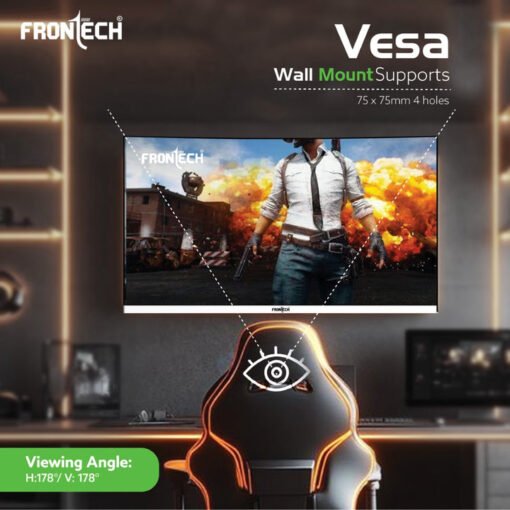 Frontech 22 inch LED Monitor | 100Hz | 1920x1080 | Wall Mountable | HDMI & VGA | 5ms Response Time |Ultima Series | 3 Years Warranty - Image 4