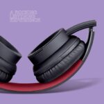FINGERS Rock-N-Roll H2 Bluetooth Wireless On-Ear Headset with Mic (Multi-Function) - Soft Black & Rich Red - Image 3