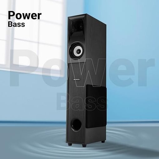 Zebronics Hammer Dual Tower Speaker with Powerful 160W RMS Output, Deep Bass, 10" Subwoofers, 2X Wireless mic, Karaoke, Bluetooth 5.0, LED Display, Remote Control, FM Radio & Glossy Finish (Black) - Image 8