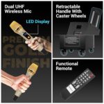 ZEBRONICS Metal Pro Powerful DJ Trolley Speaker with UHF Wireless Mic, Karaoke, TWS, 150W RMS Output, Built-in Rechargeable Battery, 15" Driver, 2X USB Input & Remote Control, Black - Image 6