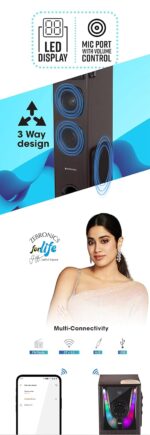 Zebronics Zeb Blasto 95W Tower Speaker Black - Bluetooth - Image 6