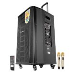 ZEBRONICS Metal Pro Powerful DJ Trolley Speaker with UHF Wireless Mic, Karaoke, TWS, 150W RMS Output, Built-in Rechargeable Battery, 15" Driver, 2X USB Input & Remote Control, Black - Image 2