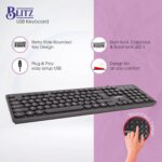 Zebion Blitz USB Keyboard with Retro Style Rounded Key Design, Tested with Over 5 Million Keystrokes, Silent & Comfortable Use, Slim Design, Chiclet Keys, 1 Year Warranty (Black) - Image 4