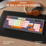 Ant Esports Wireless Gaming Keyboard Grey MK801V2 Pro Rainbow LED - Image 7