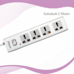 Zebion Safedash Extension Board with 4 Universal Sockets, 2 Meter Long Cord, 2500 Watts, 10 Amp Multi Plug for Office & Home Appliances, Surge Protection, Safety Shutter (White) - Image 2