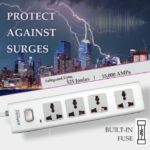 Zebion Safedash Extension Board with 4 Universal Sockets, 2 Meter Long Cord, 2500 Watts, 10 Amp Multi Plug for Office & Home Appliances, Surge Protection, Safety Shutter (White) - Image 4