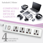 Zebion Safedash Extension Board with 4 Universal Sockets, 2 Meter Long Cord, 2500 Watts, 10 Amp Multi Plug for Office & Home Appliances, Surge Protection, Safety Shutter (White) - Image 5