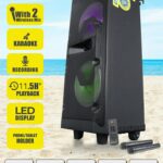 ZEBRONICS 501 Moving Monster 2X8L Trolley Party DJ Speaker, 80 Watts, Supports Bluetooth, USB, mSD, AUX, Dual Wireless MIC, Karaoke & Recording Function, LED Lights