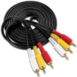 BLACK CORD 3 RCA TO 3 RCA CABLE 3m