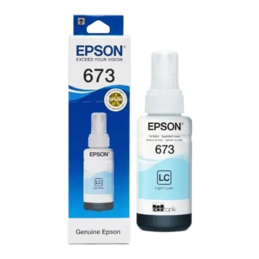 Epson 673 Light Cyan Genuine Inkjet Ink Bottle 70ml - Image 1