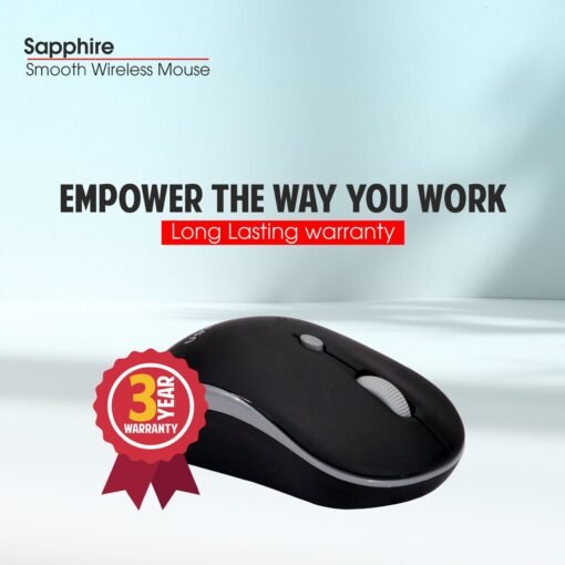 Zebion Sapphire Lightweight Wireless Optical Mouse with 2.4 Ghz, 800/1200/1600 Adjustable DPI and Optical Sensor, Silent Switch, AA Battery Included, Nano Receiver (Black) - Image 9