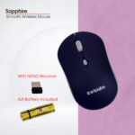 Zebion Sapphire Lightweight Wireless Optical Mouse with 2.4 Ghz, 800/1200/1600 Adjustable DPI and Optical Sensor, Silent Switch, AA Battery Included, Nano Receiver (Black) - Image 2