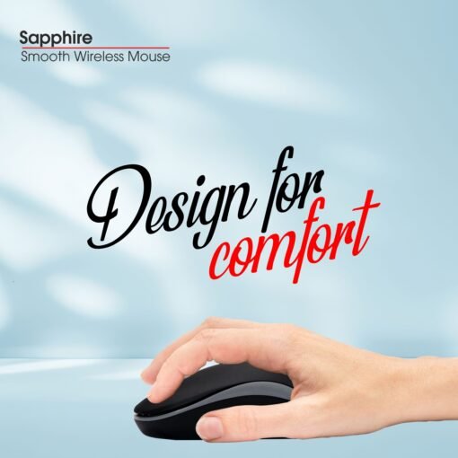 Zebion Sapphire Lightweight Wireless Optical Mouse with 2.4 Ghz, 800/1200/1600 Adjustable DPI and Optical Sensor, Silent Switch, AA Battery Included, Nano Receiver (Black) - Image 6